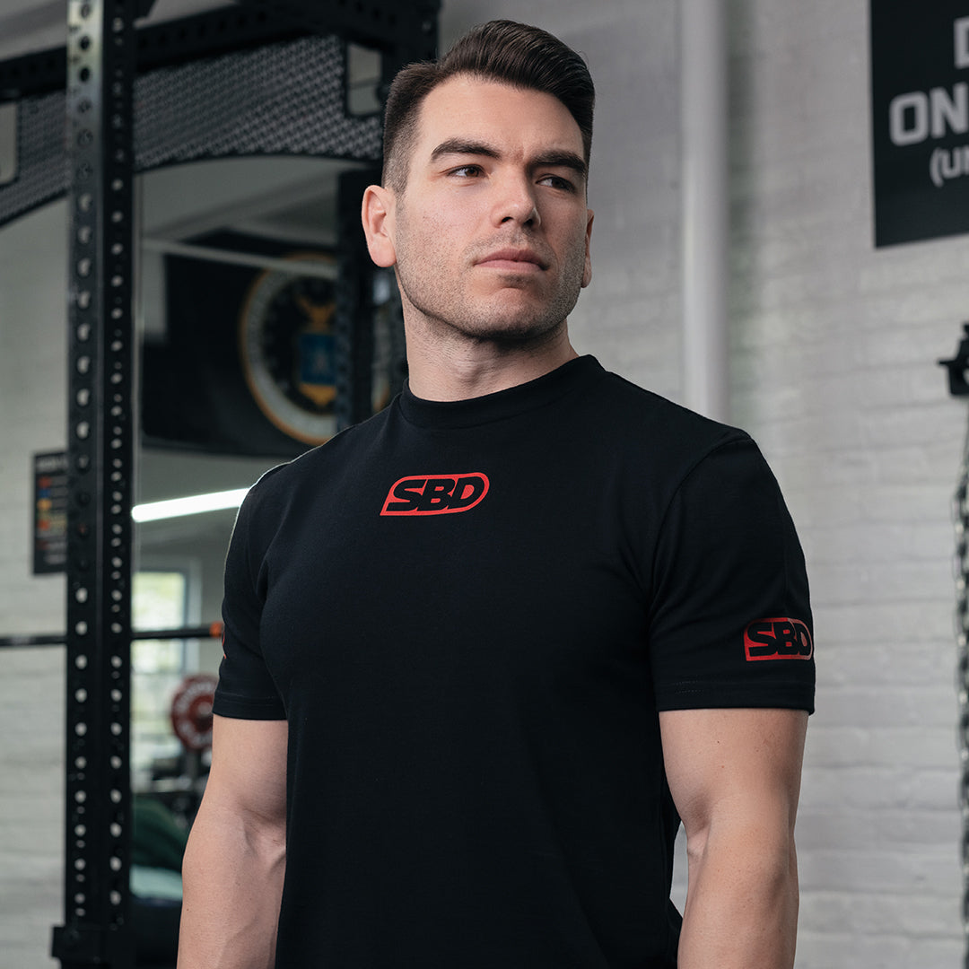 SBD Competition T-Shirt - Black w/Red